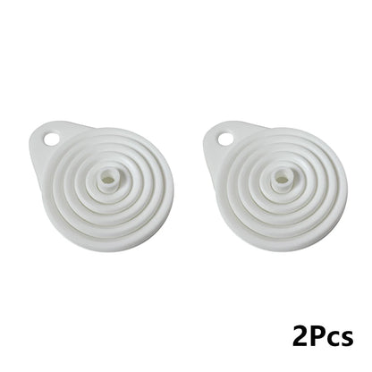 Funil dobrável para motor de carro, 2 peças, silicone, líquido, arruela, óleo de motor, ferramentas de mudança de gasolina para motocicleta, acessórios de carro