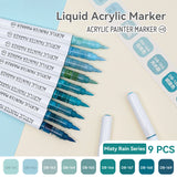 9pcs/Box MIX Color Acrylic Markers Set Kids Gift Art Rock Painting Pens Graffiti For Stone Glass Book Shoes DIY Craft Supplies