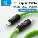 Hagibis USB C Fast Charger Cable With LED Display PD 240W 40Gbps Video Cord Compatible with Thunderbolt 4/3 For iPhone 16 Laptop