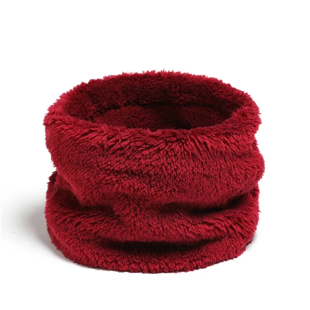 Bufanda de cachemira de color cálido con forma de anillo para invierno, de felpa sólida, gruesa, para deportes al aire libre, para hombres, mujeres y niños, con máscara facial completa y silenciador. 