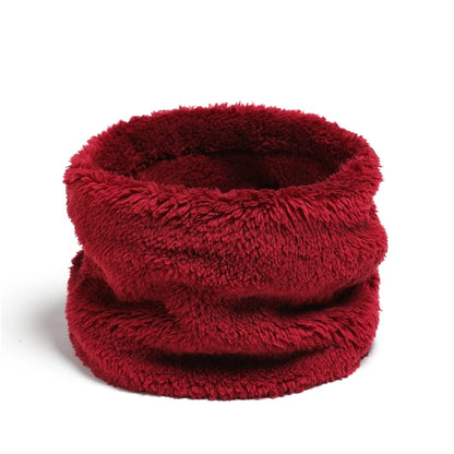 Bufanda de cachemira de color cálido con forma de anillo para invierno, de felpa sólida, gruesa, para deportes al aire libre, para hombres, mujeres y niños, con máscara facial completa y silenciador. 