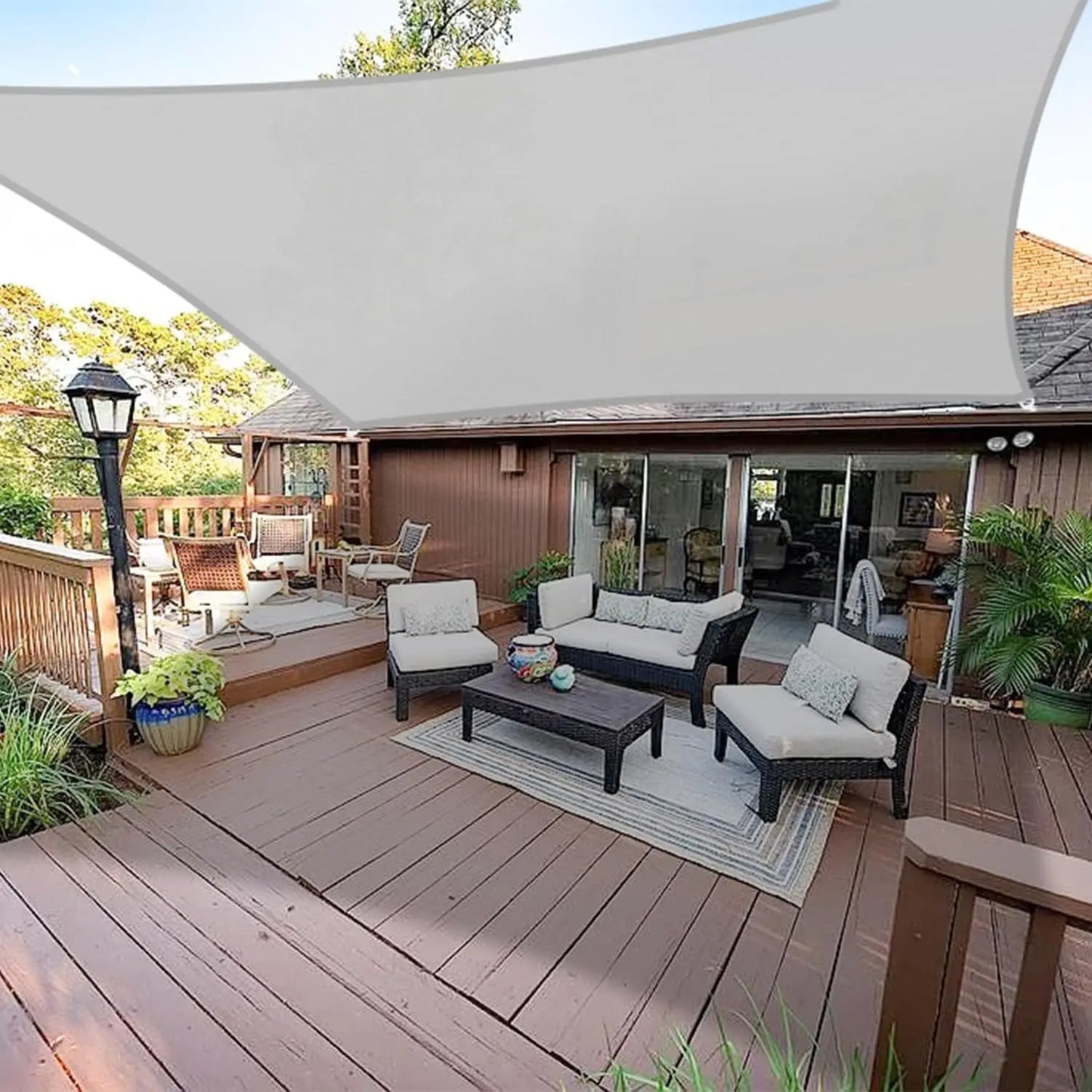 Outdoor Awnings Waterproof Sun Shade Sail Garden Canopi For Terrace Car Canvas Awning Rectangle Pool Sun-Shelter Sunshade Sail
