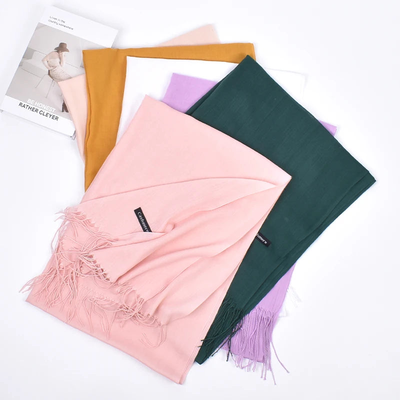 Bufandas de cuero en polvo para otoño e invierno, nuevas, de un solo color, al por mayor, para hombres y mujeres, 120 g, chal con diadema de un solo color.