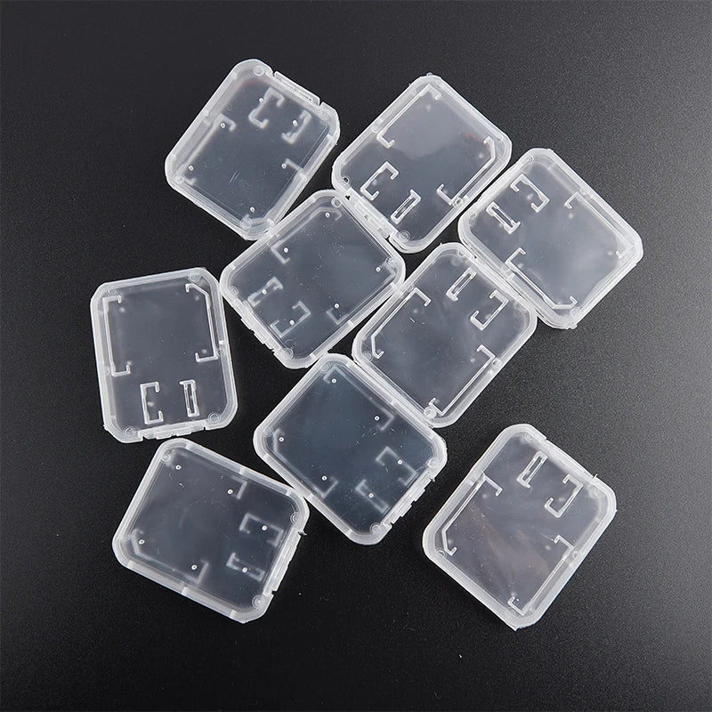 10pcs Transparent Standard TF/SD Memory Card Case Holder Box Storage Boxes Protection Holder Memory Card Clear Plastic Case