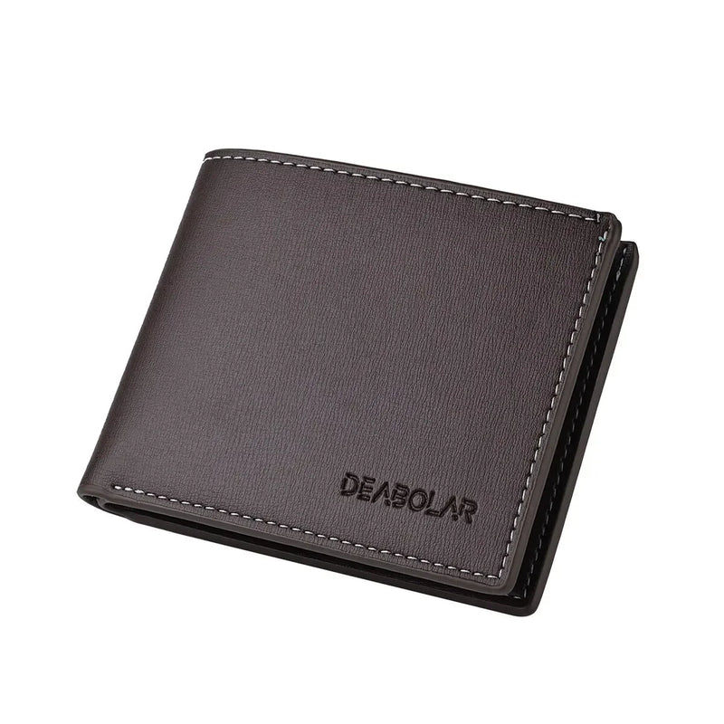 New Pu Leather Men Short Wallet Thin Style Folding Young Men Credit Card Holder Wallet Men Multi-slot Newly Designed Purses