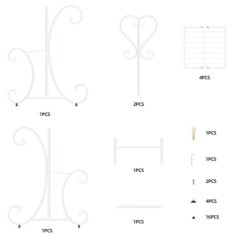 4 Tier Metal Plant Stand for Indoor Outdoor Garden Patio Flower Pot Display Rack Organizer Black and White