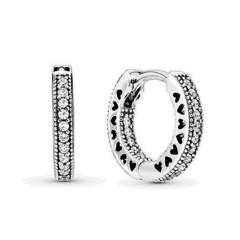 Wave Hoop Earrings for Women,925 Silver Charms,Fits Original Pandora,DIY Jewelry Gift,Hot Sale,New,2024 