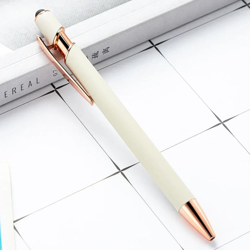 50pcs Light Metal Ballpoint Pen Touch Screen Pen Office School Advertising Pen Custom Logo Text Engraving Laser Engraving