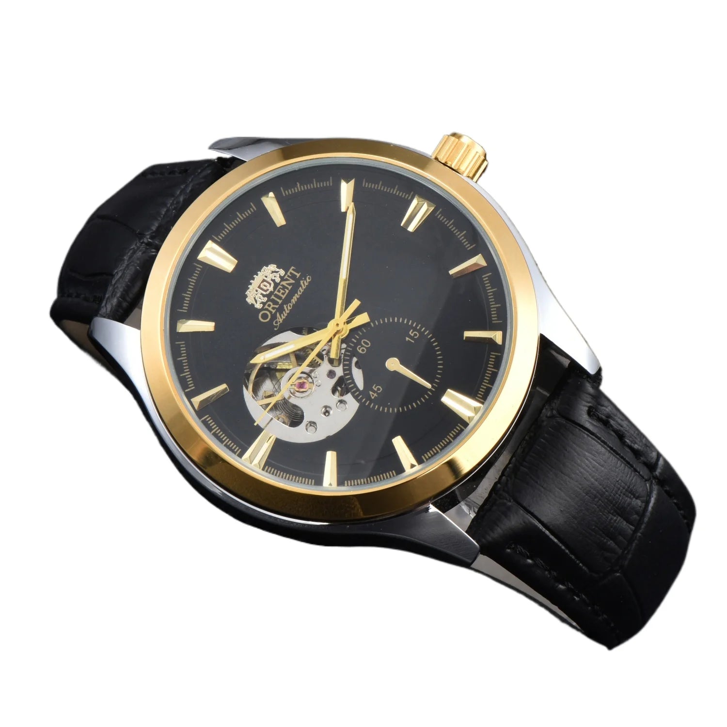 Orient Double Lion Watch Japanese Fully Automatic Mechanical Watch Hollowed Out Business Men's Watch Leather Strap