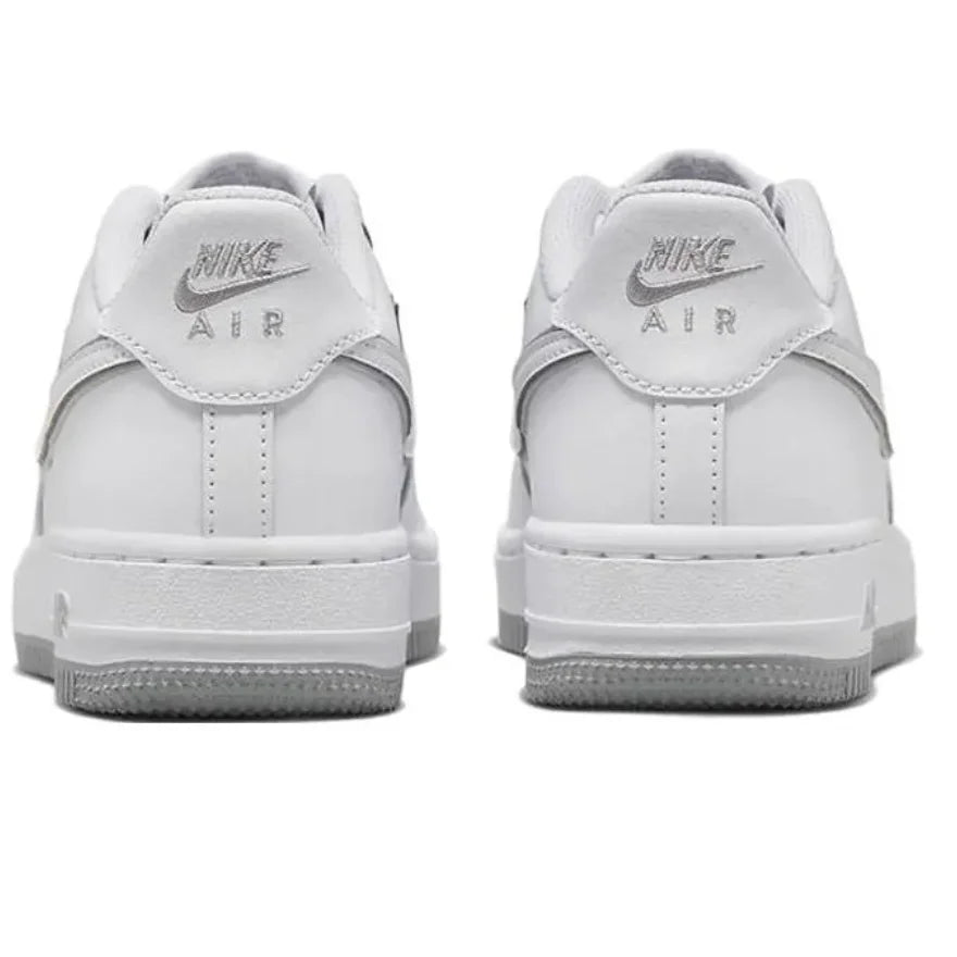 Nike couro confortável casual antiderrapante absorção de choque resistente ao desgaste tênis infantis de cano baixo branco cinza adolescentes
