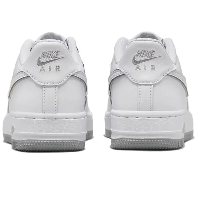 Nike couro confortável casual antiderrapante absorção de choque resistente ao desgaste tênis infantis de cano baixo branco cinza adolescentes