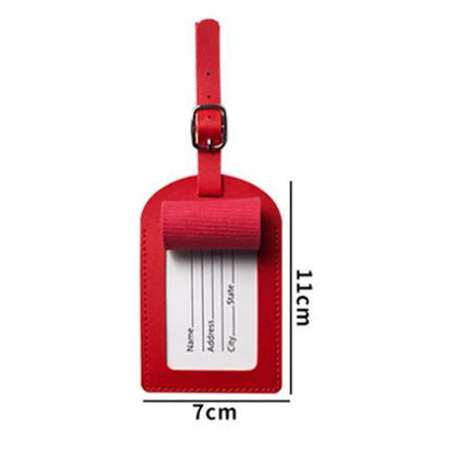 Women Men PU Leather Luggage Tag Suitcase Identifier Label Baggage Boarding Bag Tag Name ID Address Holder Travel Accessories