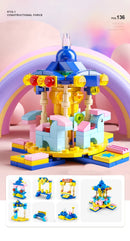 6IN1 Building Blocks City Fire Car Police Truck Engineering Crane Tank Helicopter Bricks Set Toys for Children Kids