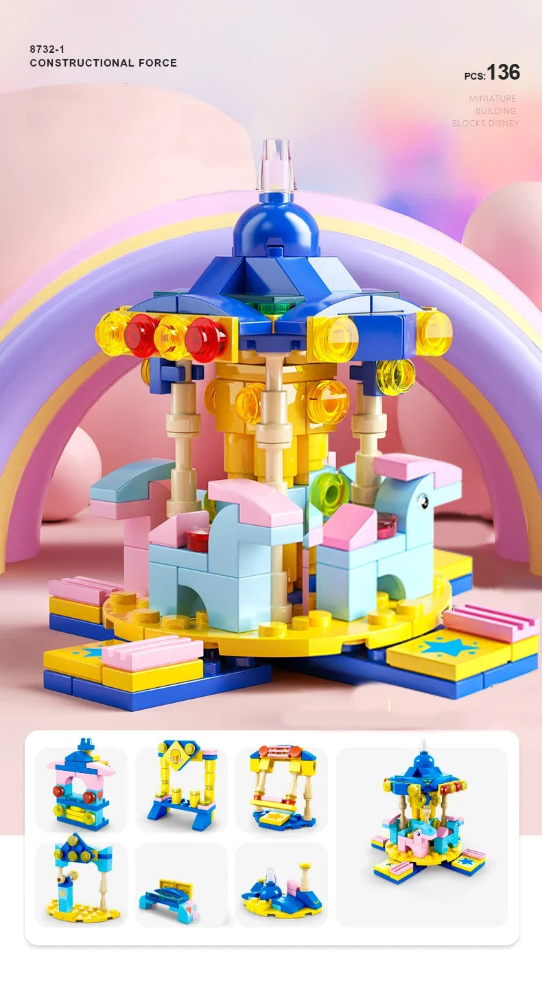 6IN1 Building Blocks City Fire Car Police Truck Engineering Crane Tank Helicopter Bricks Set Toys for Children Kids