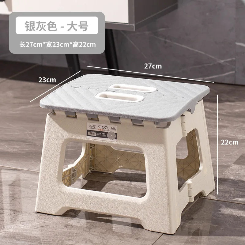 Portable Folding Stool Thickened Plastic Campstool Mini Hand Held Chairs Outdoor Activities Fishing Bench Household Space Saving