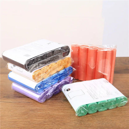 5 Rolls 1 pack 70Pcs Household Disposable Trash Pouch Kitchen Storage Garbage Bags Cleaning Waste Bag Plastic Bag Plastic Bag