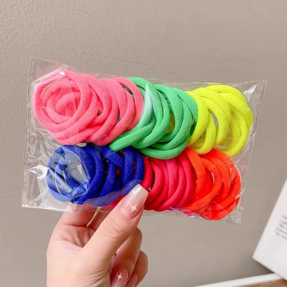 50PCS Colorful Ealstic Hair Rope Ponytail Hold Scrunchie Rubber Band For Women Basic Nylon Hair Bands Elastic Seamless Girls