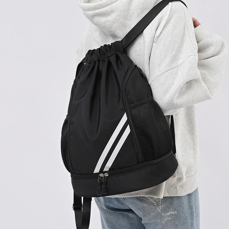 Mochila deportiva con cordón para gimnasio, para mujer y hombre, para baloncesto, fútbol, ​​fútbol, ​​entrenamiento, deportes al aire libre