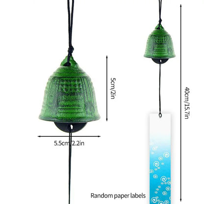 Japanese Wind Chimes Cast Iron Feng Shui Wind Bells Good Luck Hanging Pendant Indoor Outdoor Temple Home Garden Decoration