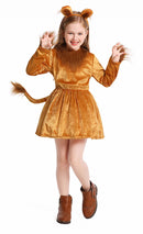 2025 New Arrival Animal King Halloween Cosplay Toddler Lion Dress Up With Headband Lion Dress Girls Lioness Costume