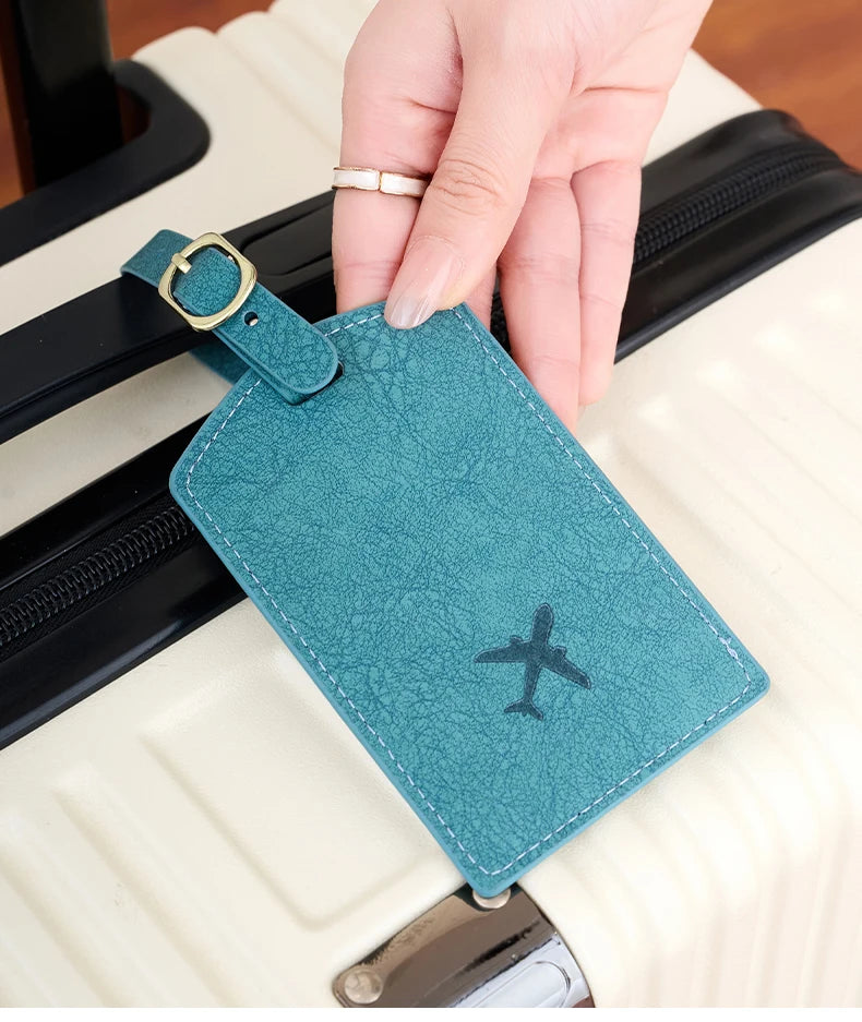 Fashionable new PU luggage tag, boarding pass for overseas travel, luggage tag, anti-loss name card, luggage tag
