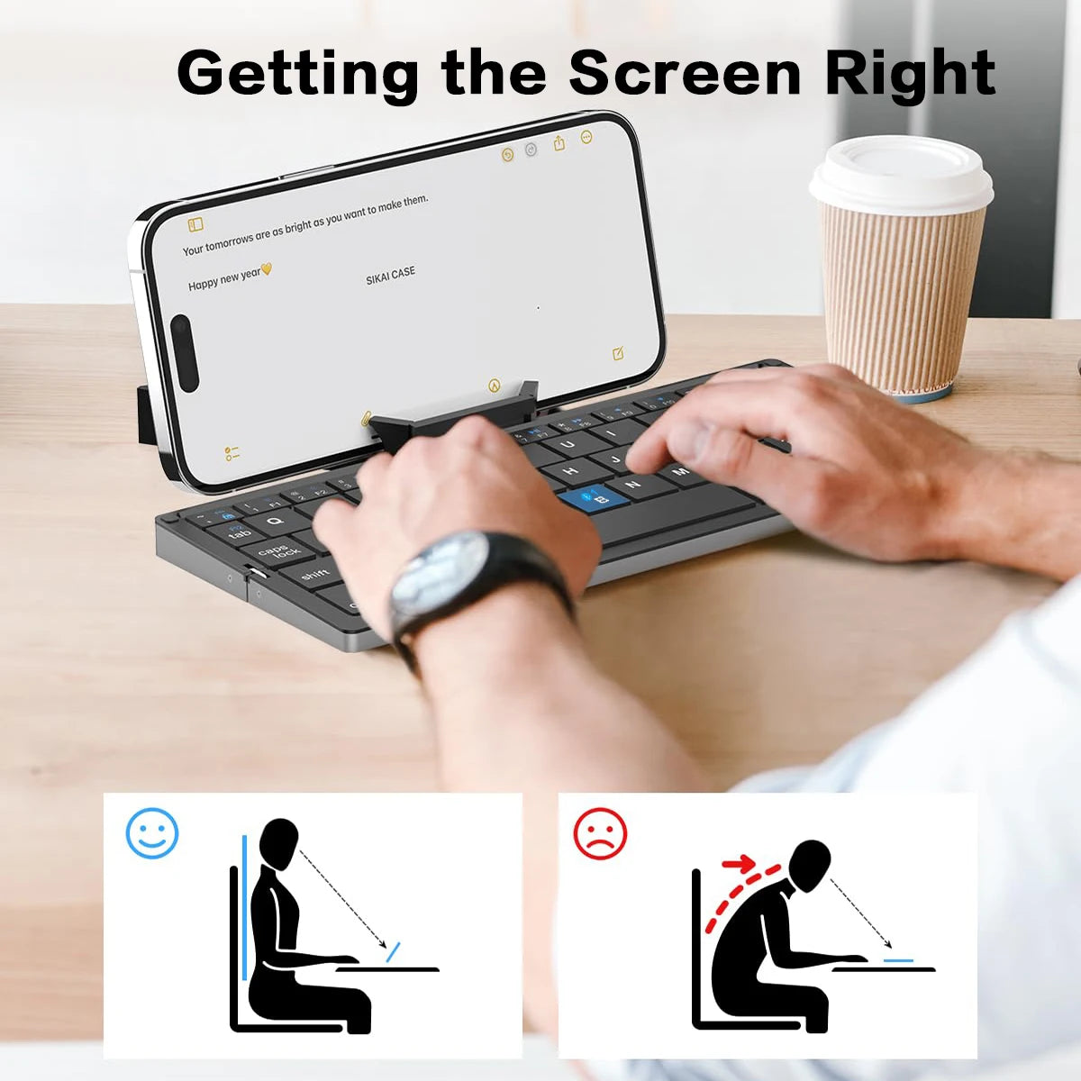 Foldable Bluetooth3.0 Wireless Keyboard With Magnetic Stand,Rechargeable 60 Keys Aluminum Alloy Mini Keyboard,Portable Wireless Travel Keyboard for Window/Mac OS-Grey