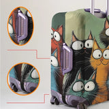 Cat pattern luggage protection cover, suitable for 18-32 inch luggage covers, luggage handle gloves, travel accessories