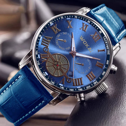 New 2023wokai business watch Quartz sports leisure belt men's watch Wheel pattern personality women clock