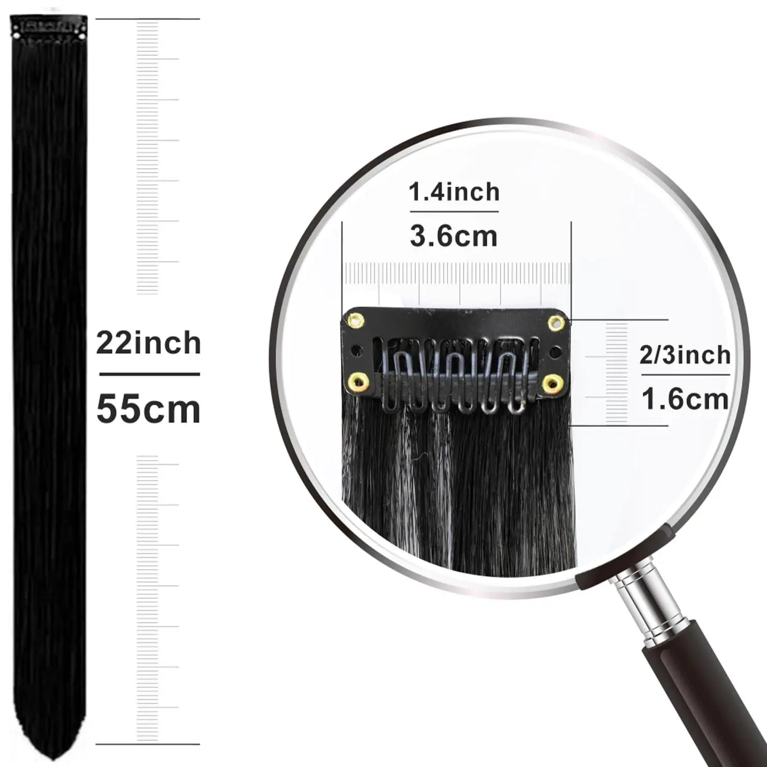 KIt 10 mechas coloridas de cabelos com clip invisível extensões sintéticas praticas