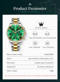OLEVS 2870 Men's Watch Top Brand Luxury Watch for Men Original Waterproof Stainless Steel Chronograph Moon Phase Date Rota Dial