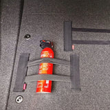 Car Back Rear Trunk Storage Mesh Fixed Straps Car Interior Organizer Extinguisher Storage Net Seat Back Fixing Bag