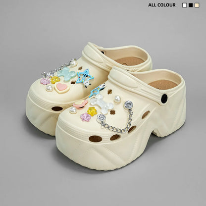 Women's Slippers 9CM High Platform Garden Fashion Clogs Shoes Women's Slippers Thick Bottom EVA Sandals Summer Girls Slippers