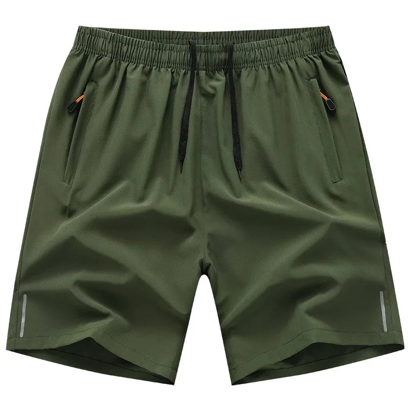 Summer Ice Silk Shorts Men'S Summer Beach Pants Casual Loose Thin Basketball Sports Running Shorts Sweat Wicking Hygroscopic