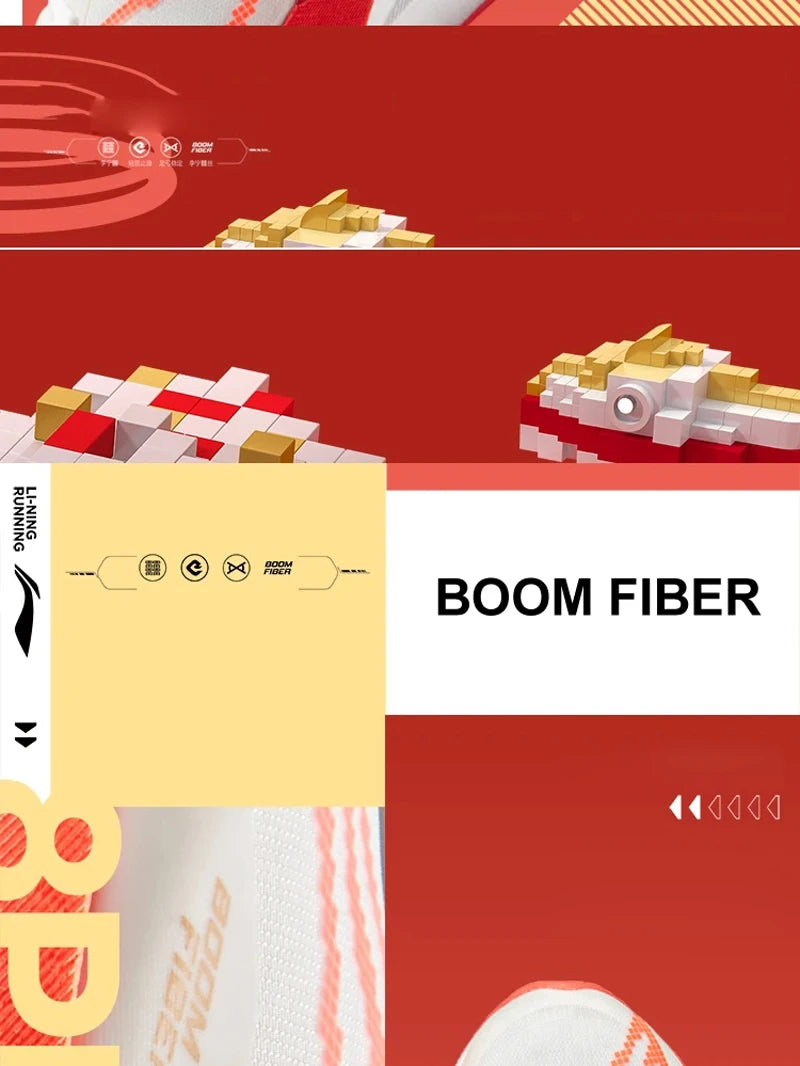 Li-Ning Women RED HARE 8 PRO Racing Running Shoes BOOM FIBER Cushion GCR LOC Sport Shoes Wearable Breathable Sneaker ARPV006