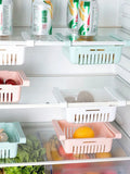 Multi Functional Refrigerator Storage Basket, Retractable Refrigerator Partition Storage Rack, Kitchen Drain