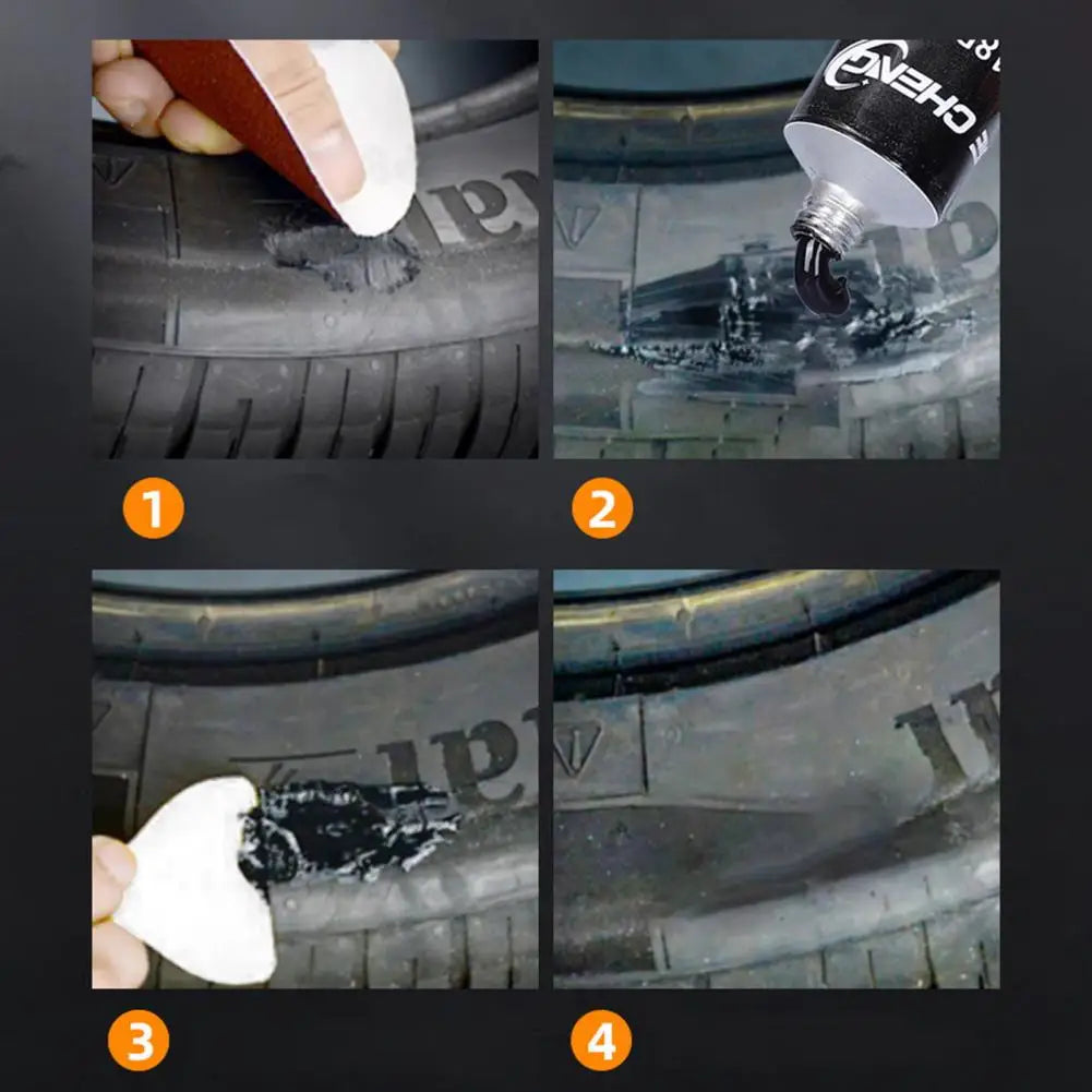 30/50ml Tire Repair Glue High Temperature Resistant Tire Sidewall Repair Kit Rubber Cement Tire Repair for Motorcycle Car Truck