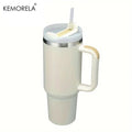 KEMORELA 30&40 oz Tumbler With Handle Lid Straw 887/1182ML Stainless Steel Water Bottle Vacuum Thermos Cup Travel Car Coffee Mug