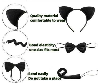 Animal Cat Tiger Cosplay Costume for Boys Girls Headband Clothes Shoes Tail Tutu Skirt Gloves Set for Kids School Performance