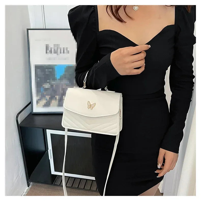 PU Versatile and Fashionable Portable Small Square Bag Single Shoulder Crossbody Bag Luxury Designer Handbag Women's Bags