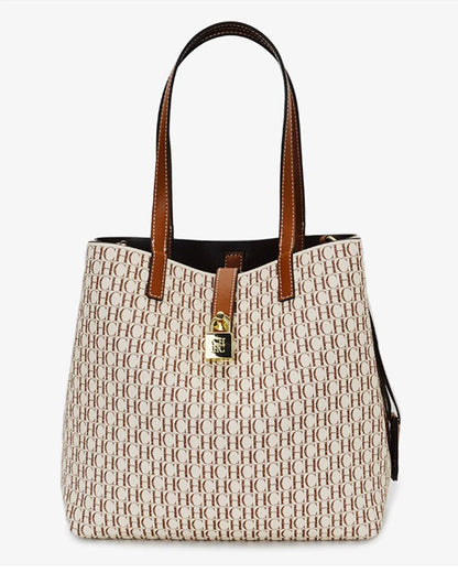 CH Women's Large Capacity Handbag Daily Commuting High-end Versatile PU Material Letter Printed Design Women's Crossbody Bag
