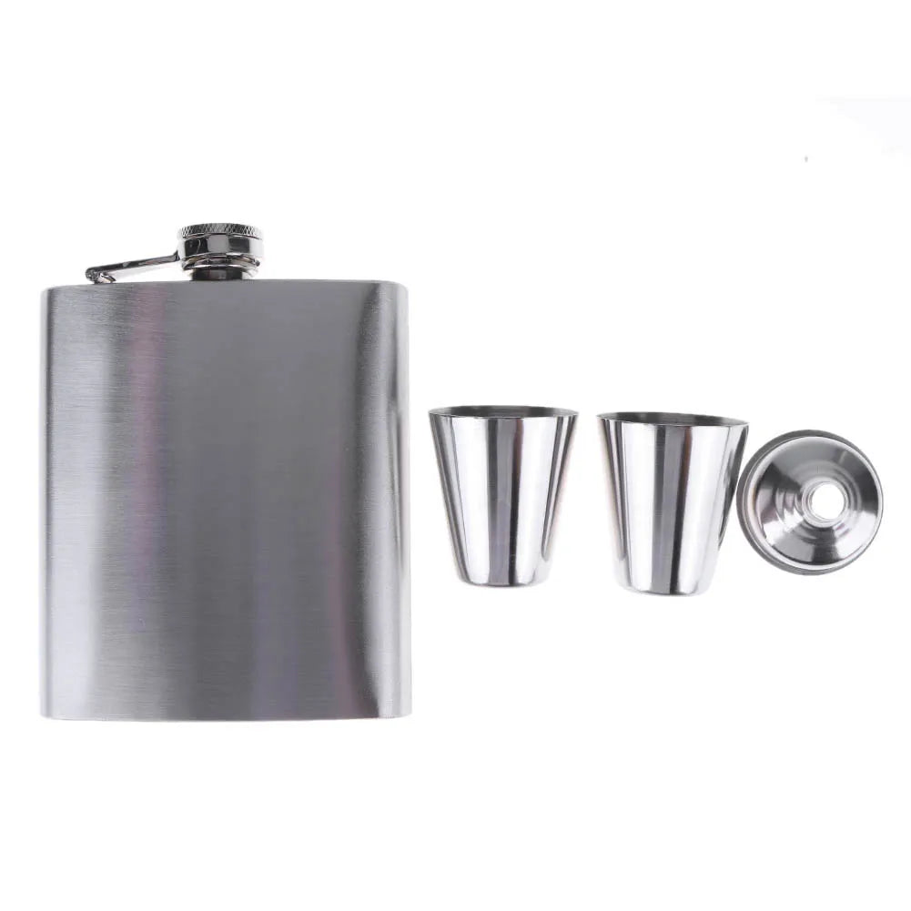 8oz Outdoors Portable Pocket Hip Flask Stainless Steel Whiskey Flask Drink Alcohol Container Gift Box Vodka Drinking Bottle Tools