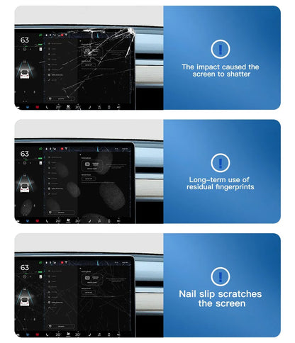 Protector de pantalla de vidrio templado YZ para consola central Tesla Model 3 Y, película HD antirreflejo, accesorios de protección de pantalla