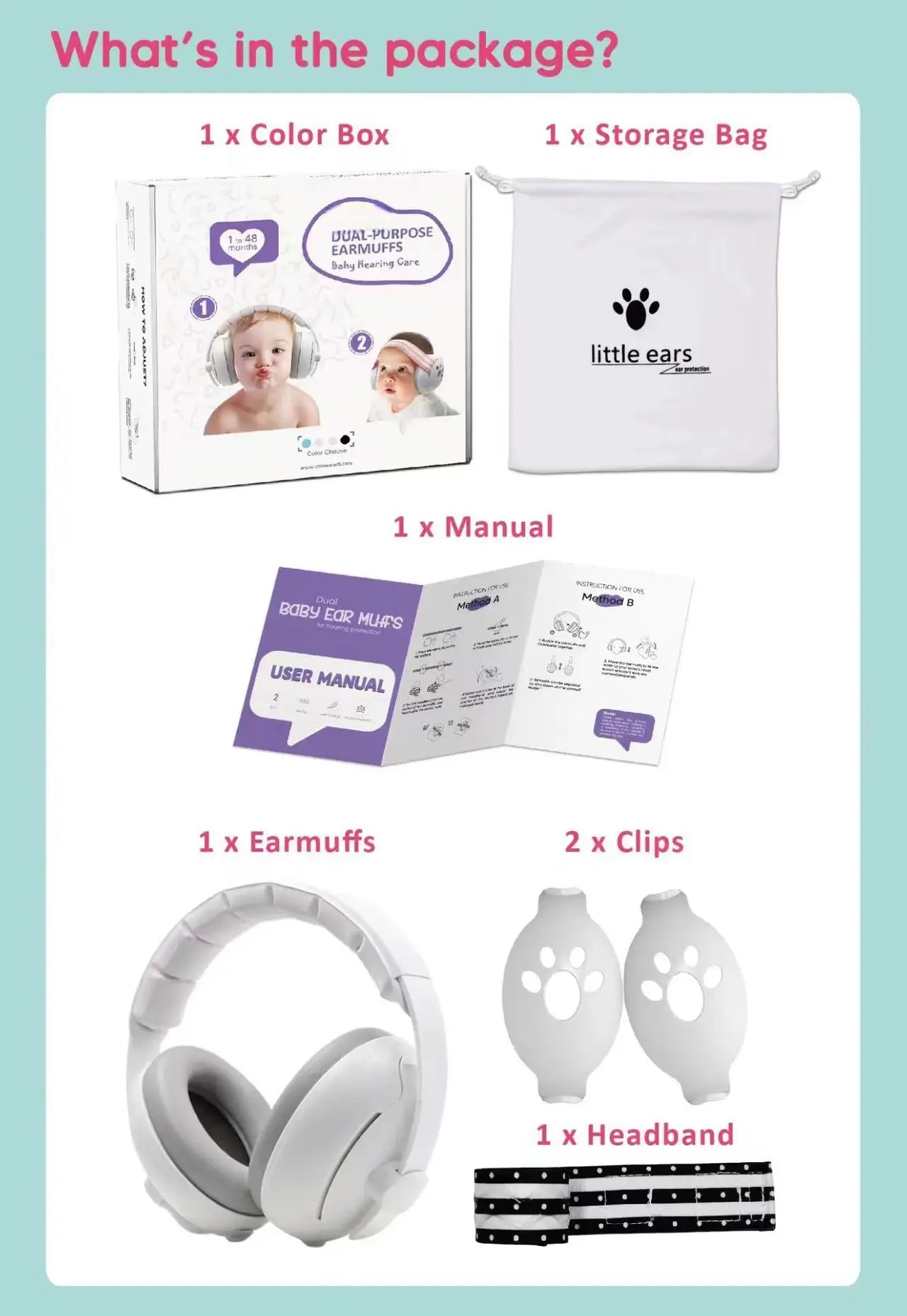 Auriculares con cancelación de ruido y protección auditiva para bebés, diseño convertible 2 en 1, orejeras con reducción de ruido para bebés que mejoran el sueño.