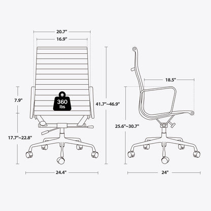 High Back Classic Genuine Leather Office Chair Ergonomic Office Chair Adjustable Swivel Leather Computer Desk Gaming Chair