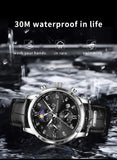 LIGE Casual Men Watch Luxury Leather Waterproof Sport Quartz Wristwatch Chronograph Military Watch for Men Relogio Masculino