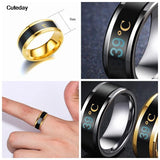 Temperature Ring Titanium Steel Mood Emotion Feeling Intelligent Temperature Sensitive Rings for Women Men Waterproof Jewelry