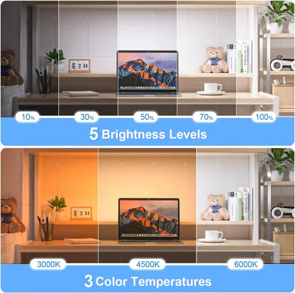 WILLED 5W Luz de espelho regulável 3 cores Luz de maquiagem ajustável com 2500mAh recarregável sob o armário para armário Mesa de cabeceira