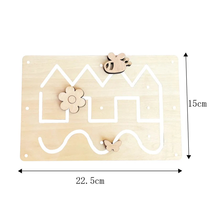 Busy Board DIY Montessori Toys Lock Mobile Children Wood Chips Skill Training Parent-Child Game Puzzle Intelligence Development