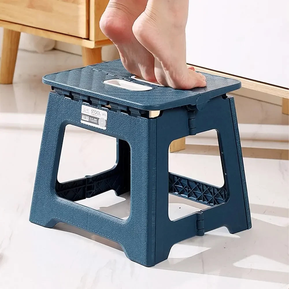 Lightweight Folding Step Stool Multi-Purpose Handheld Thickened Footstool Non-Slip Plastic Small Benches for Kitchen
