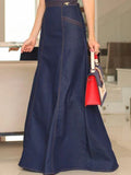 Women's Maxi Bodycon Dress Sexy Slim Stretch Floral Embroidery Short Sleeve Denim Long Dresses Summer Office Ladies Clothing